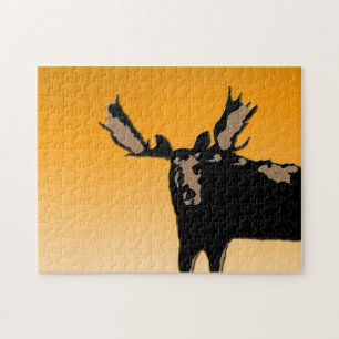Moose at Sunset  - Original Wildlife Art Jigsaw Puzzle
