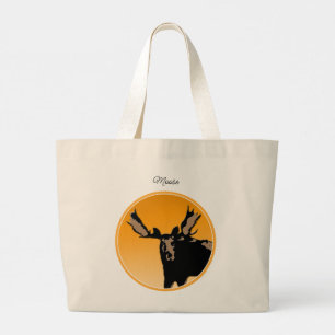 Moose at Sunset  - Original Wildlife Art Large Tote Bag