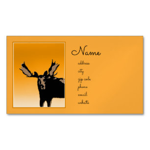 Moose at Sunset  - Original Wildlife Art Magnetic Business Card