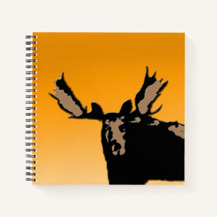 Moose at Sunset  - Original Wildlife Art Notebook