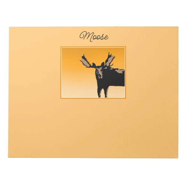 Moose at Sunset  - Original Wildlife Art Notepad (Front)