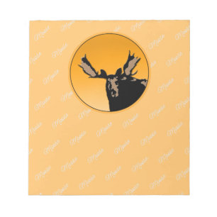 Moose at Sunset  - Original Wildlife Art Notepad