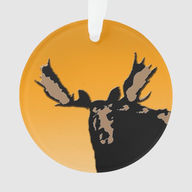 Moose at Sunset  - Original Wildlife Art Ornament (Front)