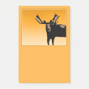 Moose at Sunset  - Original Wildlife Art Post-it Notes