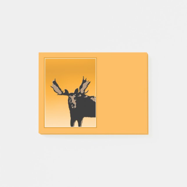 Moose at Sunset  - Original Wildlife Art Post-it Notes (Front)