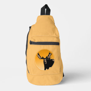 Moose at Sunset  - Original Wildlife Art Sling Bag