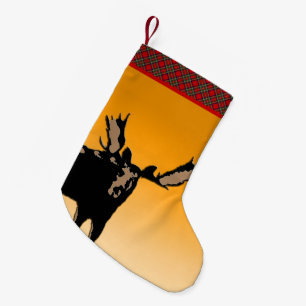 Moose at Sunset  - Original Wildlife Art Small Christmas Stocking