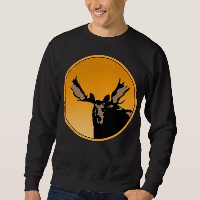 Moose at Sunset  - Original Wildlife Art Sweatshirt (Front)