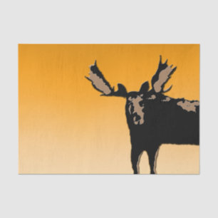 Moose at Sunset - Original Wildlife Art Tissue Paper