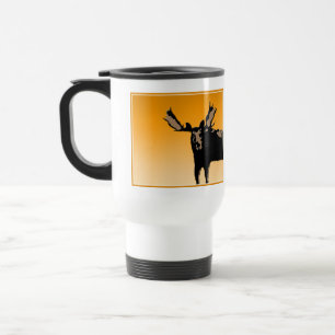 Moose at Sunset  - Original Wildlife Art Travel Mug