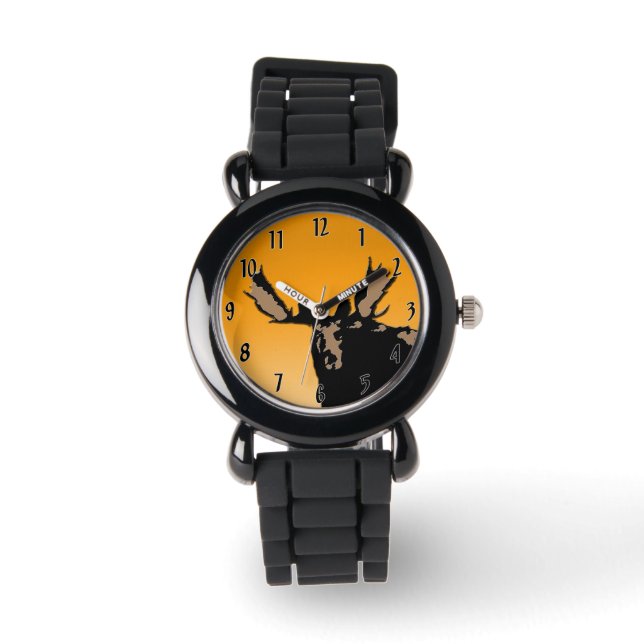 Moose at Sunset  - Original Wildlife Art Watch (Front)
