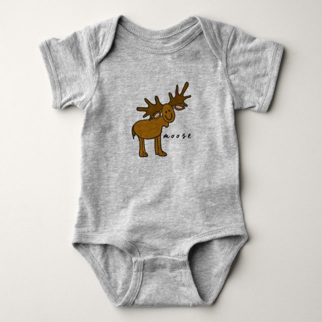 Moose Baby Bodysuit or One-Piece (no base) (Front)