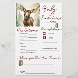 Moose Baby Predictions Advice Card