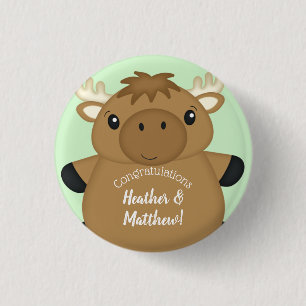 Moose Baby Shower 3 Cm Round Badge