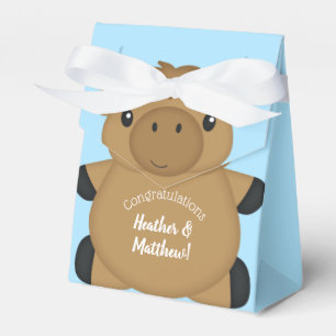 Moose Baby Shower Blue Favour Box