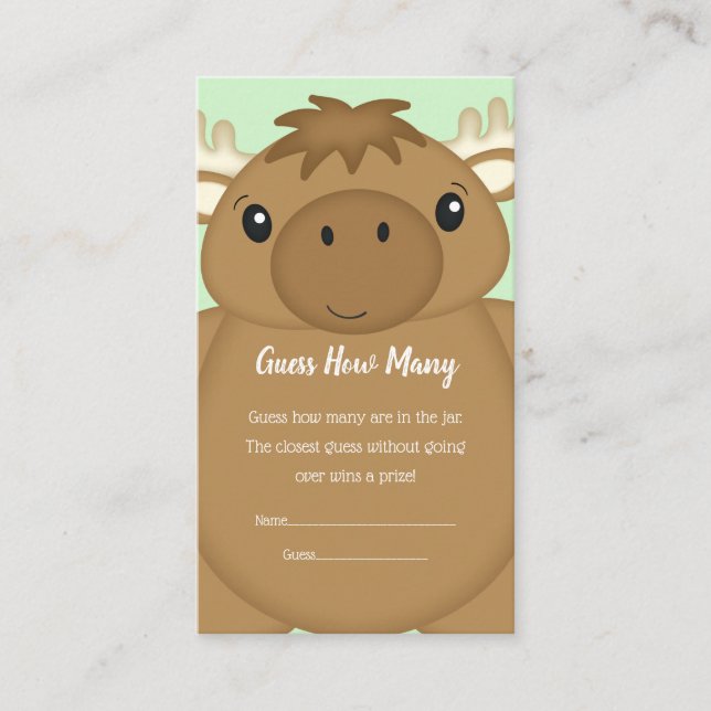Moose Baby Shower Enclosure Card (Front)