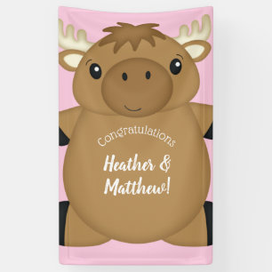 Moose Baby Shower Woodland Banner