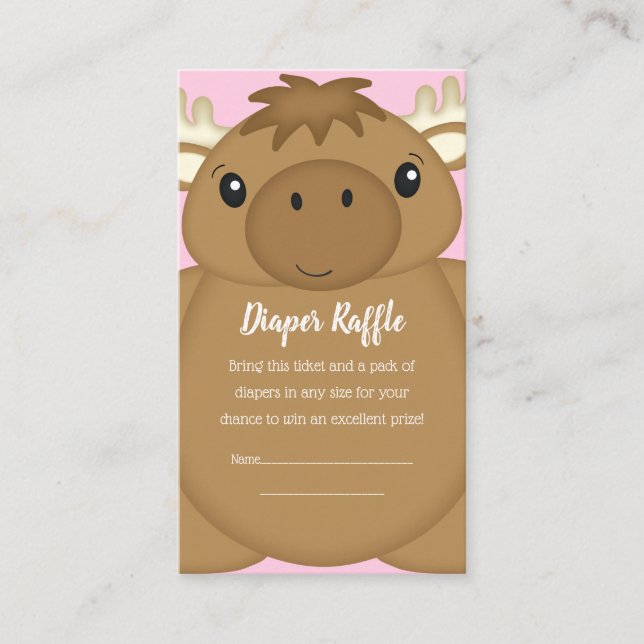 Moose Baby Shower Woodland Enclosure Card (Front)
