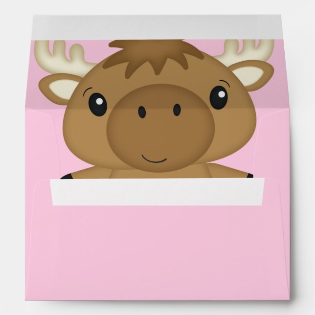 Moose Baby Shower Woodland Envelope (Back (Bottom))
