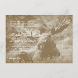 Moose Big Game Wildlife Antlers Wedding Invitation