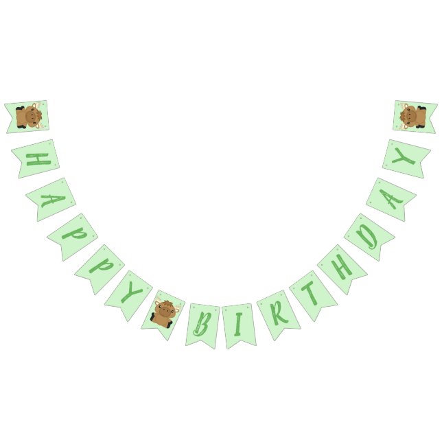 Moose Birthday Party Green Bunting (All)