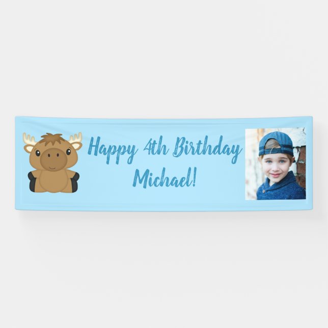 Moose Birthday Party Photo Banner (Horizontal)