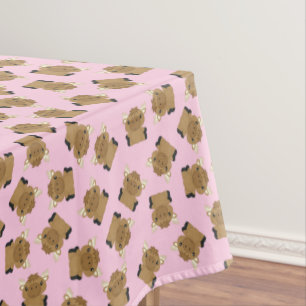 Moose Birthday Party Pink Tablecloth