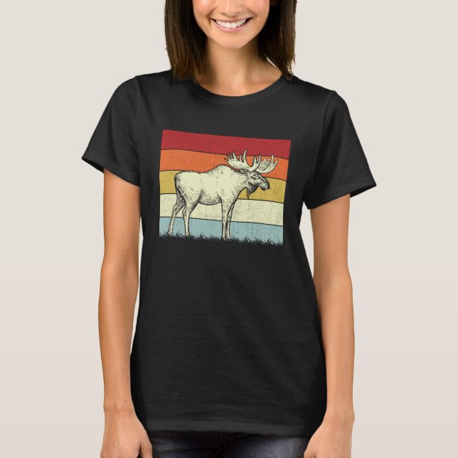 Moose  Boys Girls Vintage Moose Retro T-Shirt (Front)