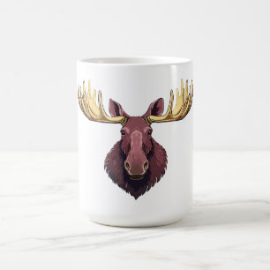 Moose buck head coffee mug