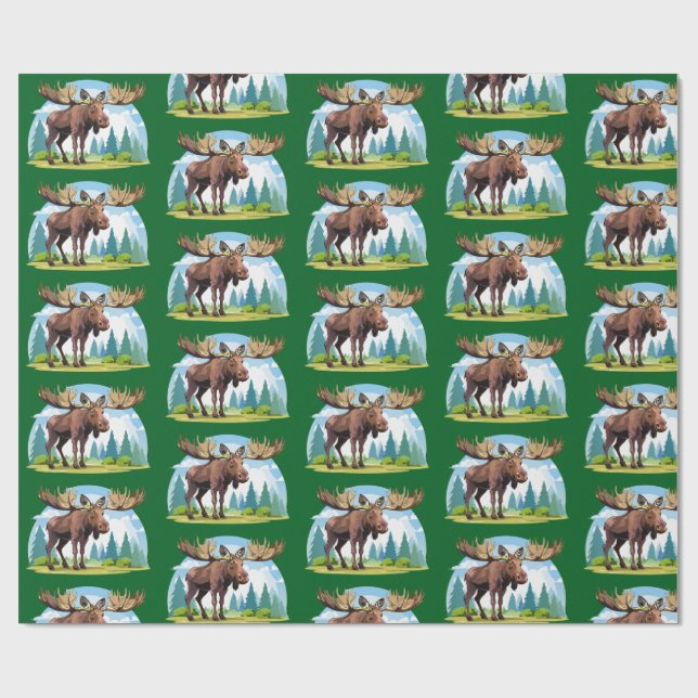 Moose buck wrapping paper (Flat)