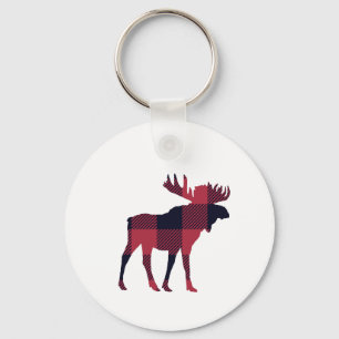 Moose Buffalo Check Mountain Key Ring