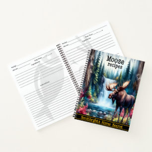 Moose by a peaceful waterfall notebook