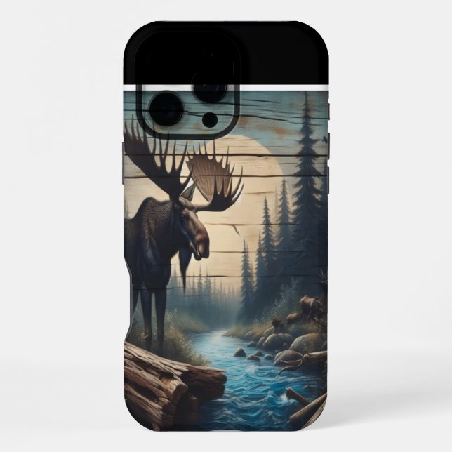 Moose By The Moon iPhone Case (Back)