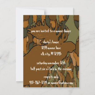 Moose Camouflage  Invitations
