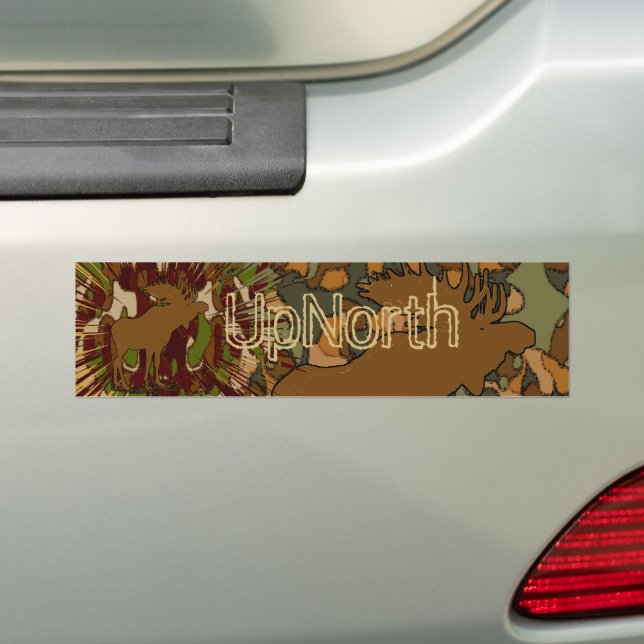 Moose Camouflage Invitations, stickers, stamps, ca Bumper Sticker (On Car)