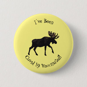 Moose cartoon illustration 6 cm round badge
