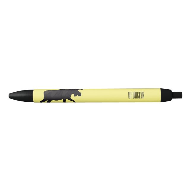 Moose cartoon illustration black ink pen (Front)