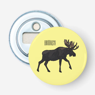 Moose cartoon illustration bottle opener