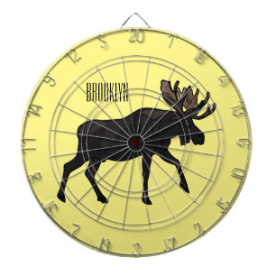 Moose cartoon illustration dartboard