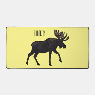 Moose cartoon illustration desk mat