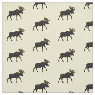Moose cartoon illustration fabric