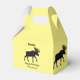 Moose cartoon illustration favour box