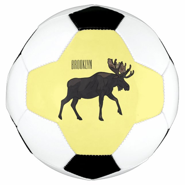 Moose cartoon illustration football (Front)