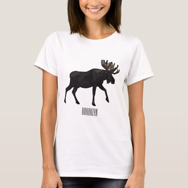 Moose cartoon illustration T-Shirt (Front)