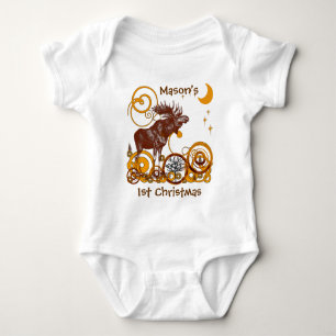 Moose Christmas Baby Bodysuit