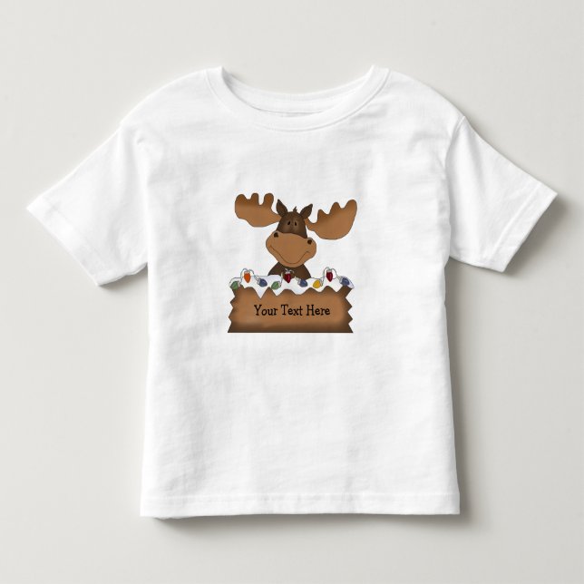 Moose Christmas (customisable) Toddler T-Shirt (Front)