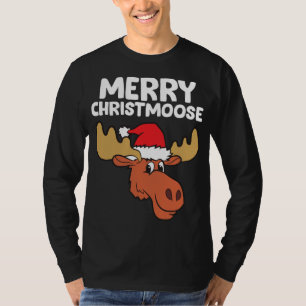 Moose Christmas Hat Moose Merry Christmoose Merry T-Shirt