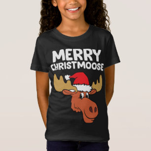 Moose Christmas Hat Moose Merry Christmoose Merry  T-Shirt