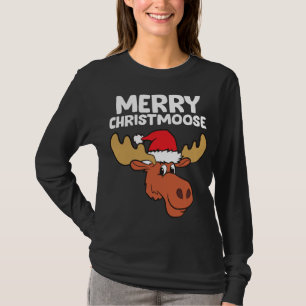 Moose Christmas Hat Moose Merry Christmoose Merry T-Shirt
