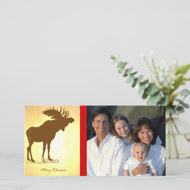 Moose Christmas Holiday Card (Standing Front)